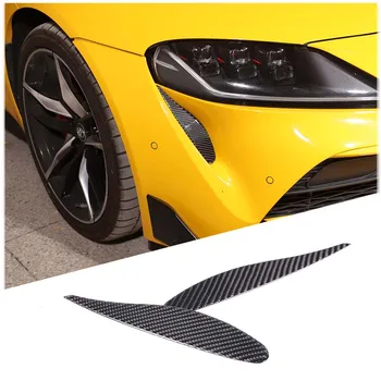 За 2019-2022 Toyota GR Supra MK5 A90 Мек Автомобилен Стайлинг от въглеродни влакна, Декоративна стикер на Фаровете на автомобила, аксесоари за външността на автомобила