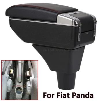 За Fiat Panda подлакътник кутия USB FIAT PANDA II подлакътник кутия поставка за чаши, пепелник USB интерфейс интериора на автомобила-стайлинг