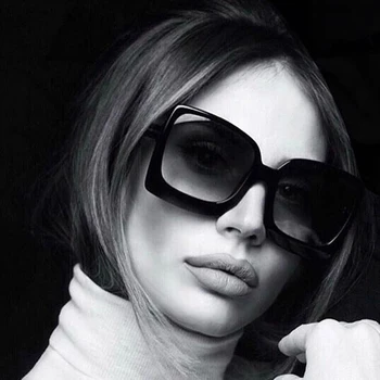 Извънгабаритни Квадратни Слънчеви Очила Дамски Модни Маркови Дизайнерски Дамски Слънчеви Очила С Големи Рамки Ретро Огледало Реколта Луксозни Oculos De Sol