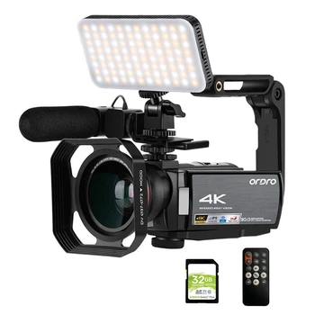 Камера за 4K Професионална Ordro AE8 Vlog Youtube с Инфрачервен Микрофон за Нощно Виждане Цифрова Камера Blogger Filmadoras