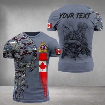 Мъжка Тениска от Канадската Армия, Върхове с Канадския Флаг, Тениски Оверсайз с 3D Принтом, Модни дрехи за мъже с Кръгло деколте, Камуфляжные улични Тениски 6xl