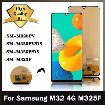 НОВ LCD дисплей За Samsung Galaxy M32 4G 2021 SM-M325FV M325F LCD дисплей със Сензорен панел, Дигитайзер Екран с Рамка при Събирането На