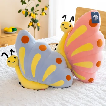 Скъпа мультяшная плюшен играчка-пеперуда, мека реалистична цветни възглавници-пеперуда, начало декор, играчки за деца, подарък за рожден ден за момичета
